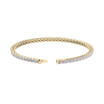 Load image into Gallery viewer, Elegant tennis bracelet with miracle plates in yellow gold with white diamonds of 5.00 ct in weight