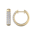 Load image into Gallery viewer, Diamond huggies earrings in white gold with white diamonds of 0.99 ct in weight