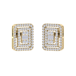 Load image into Gallery viewer, Square stud earrings in rose gold with white diamonds of 1.83 ct in weight