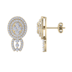 Load image into Gallery viewer, Oval drop earrings in rose gold with white diamonds of 0.97 ct in weight