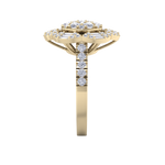 Load image into Gallery viewer, Diamond flower ring in yellow gold with white diamonds of 1.52 ct in weight