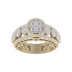 Load image into Gallery viewer, Halo cluster ring in rose gold with white diamonds of 1.53 ct in weight
