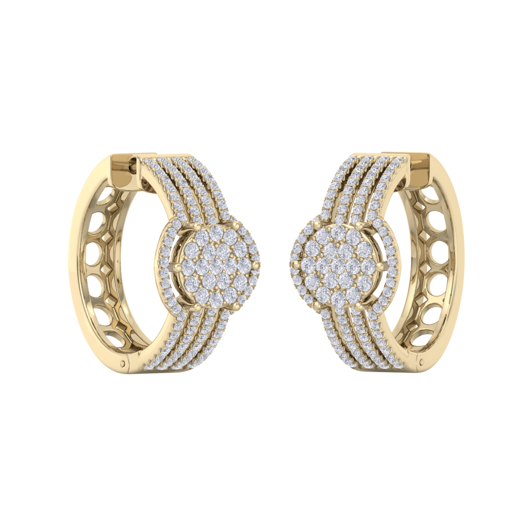 Beautiful Stud Earrings in rose gold with white diamonds of 1.12 in weight