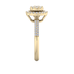 Load image into Gallery viewer, Halo Diamond ring in yellow gold with white diamonds of 0.57 ct in weight