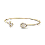 Load image into Gallery viewer, Diamond cuff bracelet in white gold with white diamonds of 0.56 ct in weight