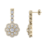 Load image into Gallery viewer, Drop earrings in yellow gold with white diamonds of 1.77 ct in weight