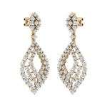 Load image into Gallery viewer, Drop earrings in yellow gold with white diamonds of 4.05 ct in weight