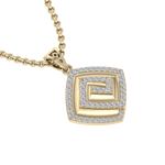 Load image into Gallery viewer, Square Pendant in rose gold with white diamonds of 0.61 ct in weight