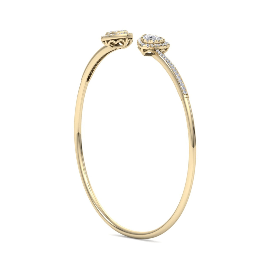 Cuff bracelet in rose gold with white diamonds of 0.56 ct in weight