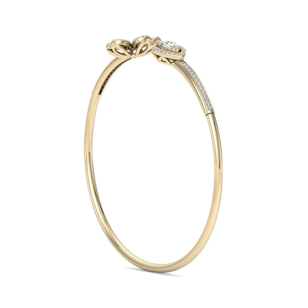 Cuff bracelet in rose gold with white diamonds of 0.72 ct in weight
