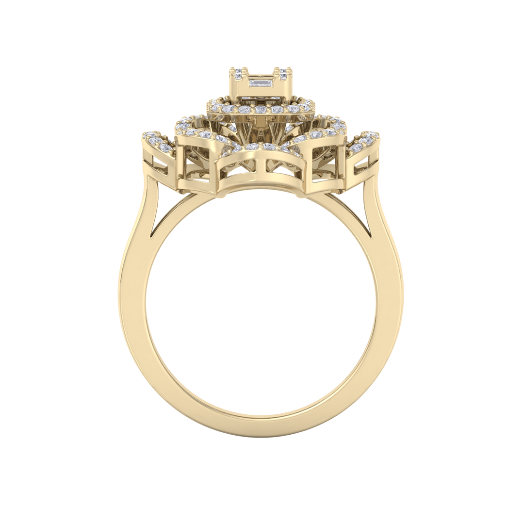 Diamond ring in yellow gold with white diamonds of 0.53 ct in weight