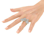 Load image into Gallery viewer, Enchanted butterfly ring in yellow gold with white diamonds of 2.79 ct in weight