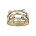 Load image into Gallery viewer, Multi-band ring in yellow gold with white diamonds of 0.90 ct in weight