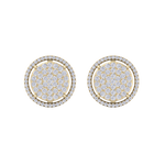Load image into Gallery viewer, Halo stud earrings in yellow gold with white diamonds of 1.11 ct in weight