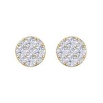 Load image into Gallery viewer, Round stud earrings in white gold with white diamonds of 2.45 ct in weight