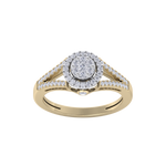 Load image into Gallery viewer, Cluster engagement ring in white gold with white diamonds of 0.44 ct in weight