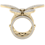 Load image into Gallery viewer, Enchanted butterfly ring in rose gold with white diamonds of 2.79 ct in weight