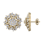 Load image into Gallery viewer, Flower stud earrings in rose gold with white diamonds of 1.13 ct in weight