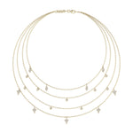 Load image into Gallery viewer, Multi-strand drop necklace in rose gold with white diamonds of 0.68 ct in weight