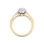 Load image into Gallery viewer, Cluster engagement ring in yellow gold with white diamonds of 0.44 ct in weight