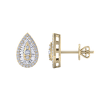 Load image into Gallery viewer, Pear shaped earrings in rose gold with white diamonds of 0.79 ct in weight