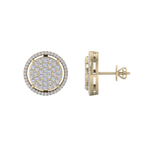 Load image into Gallery viewer, Halo stud earrings in rose gold with white diamonds of 1.11 ct in weight