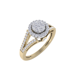 Load image into Gallery viewer, Cluster engagement ring in white gold with white diamonds of 0.44 ct in weight