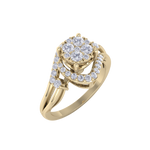 Load image into Gallery viewer, Engagement ring in yellow gold with white diamonds of 0.26 ct in weight