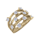Load image into Gallery viewer, Multi-band ring in yellow gold with white diamonds of 0.90 ct in weight
