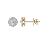 Load image into Gallery viewer, Halo earrings in rose gold with white diamonds of 0.55 ct in weight