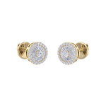 Load image into Gallery viewer, Halo earrings in yellow gold with white diamonds of 0.55 ct in weight