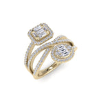 Load image into Gallery viewer, Multi-band ring in yellow gold with white diamonds of 1.02 ct in weight