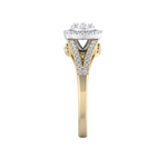 Load image into Gallery viewer, Cluster engagement ring in yellow gold with white diamonds of 0.44 ct in weight