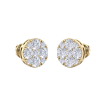 Load image into Gallery viewer, Round stud earrings in white gold with white diamonds of 2.45 ct in weight