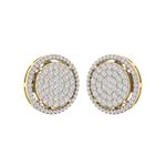 Load image into Gallery viewer, Halo stud earrings in rose gold with white diamonds of 1.11 ct in weight