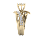 Load image into Gallery viewer, Cluster solitaire ring in white gold with white diamonds of 0.57 ct in weight