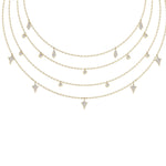 Load image into Gallery viewer, Multi-strand drop necklace in yellow gold with white diamonds of 0.68 ct in weight