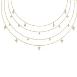 Load image into Gallery viewer, Multi-strand drop necklace in rose gold with white diamonds of 0.68 ct in weight