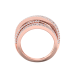Load image into Gallery viewer, Multi-band diamond ring in rose gold with white diamonds of 2.69 ct in weight