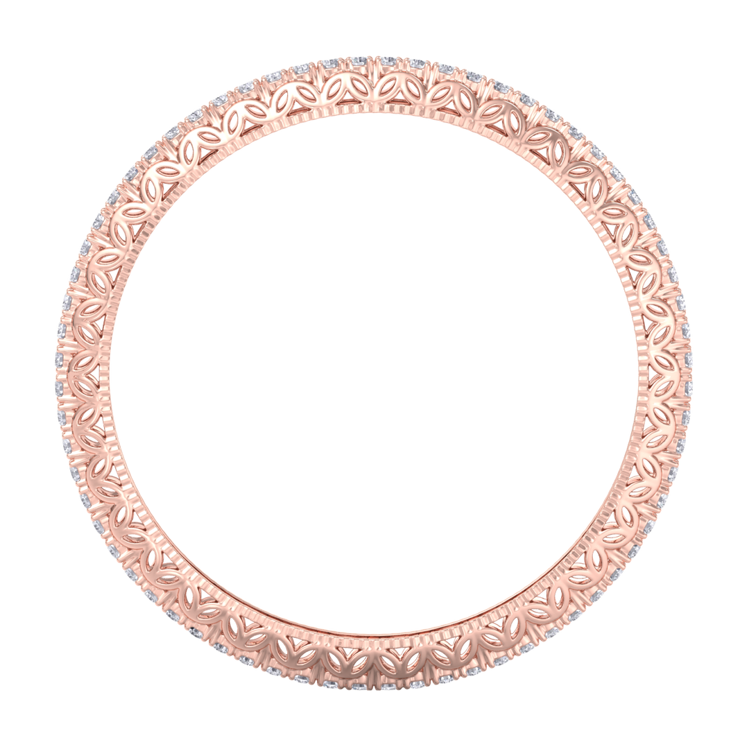 Diamond bangle in rose gold with white diamonds of 11.04 ct in weight