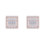 Load image into Gallery viewer, Square stud earrings in white gold with white diamonds of 0.73 ct in weight