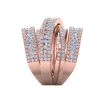 Load image into Gallery viewer, Multi-band diamond ring in yellow gold with white diamonds of 2.69 ct in weight