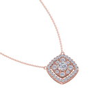 Load image into Gallery viewer, Classic square necklace in white gold with white diamonds of 2.78 ct in weight