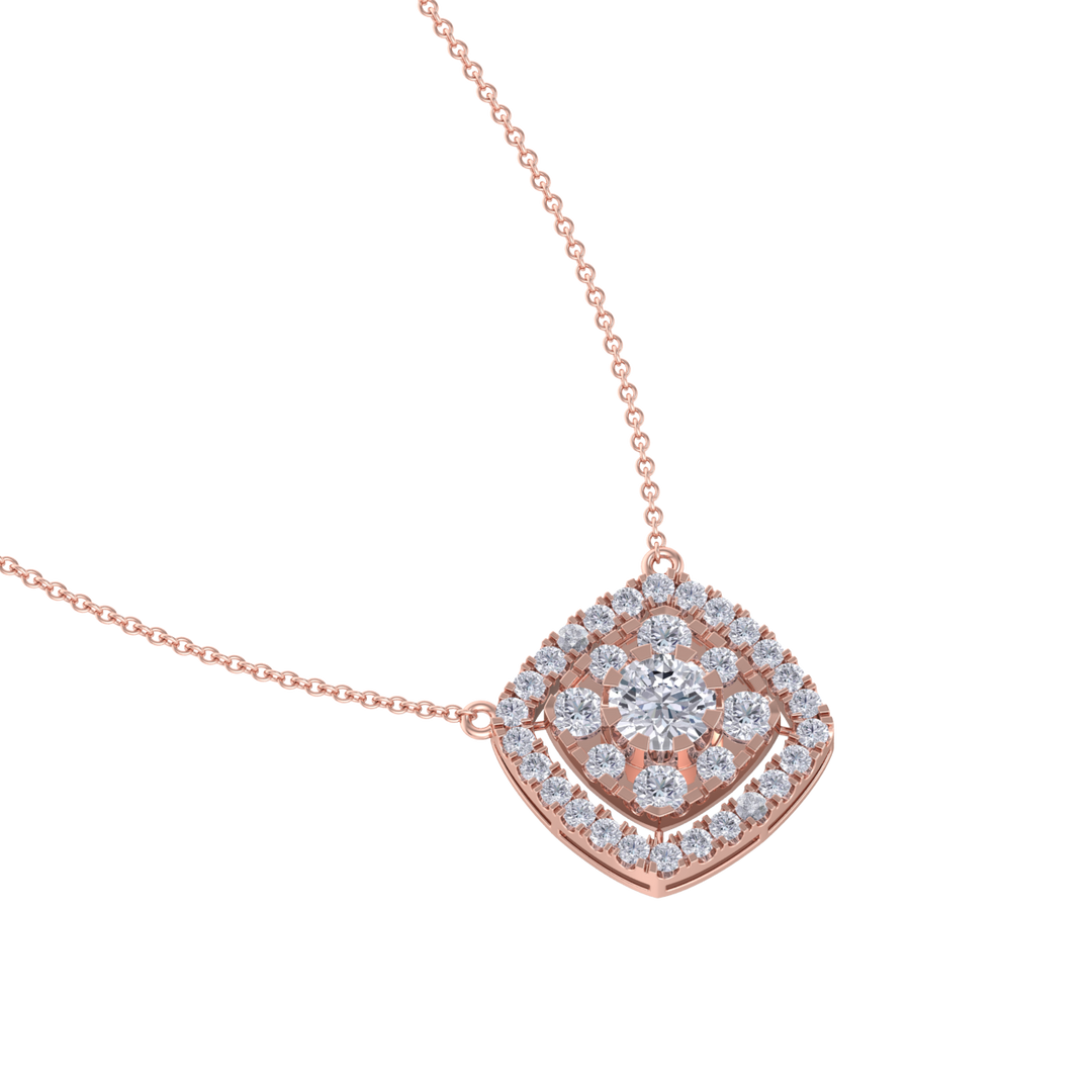 Classic square necklace in white gold with white diamonds of 2.78 ct in weight