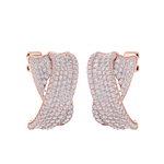 Load image into Gallery viewer, Ribbon earrings in yellow gold with white diamonds of 3.12 ct in weight