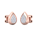 Load image into Gallery viewer, Pear shaped stud earrings in white gold with white diamonds of 0.13 ct in weight