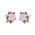 Load image into Gallery viewer, Flower shaped stud earrings in white gold with white diamonds of 0.62 ct in weight