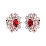 Load image into Gallery viewer, Stud earrings in yellow gold with white diamonds of 2.34 ct in weight