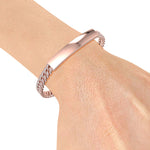 Load image into Gallery viewer, Bar diamond chain bracelet in rose gold with white diamond of 1.72 ct in weight