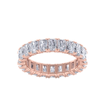 Load image into Gallery viewer, Eternity ring in white gold with emeralds white diamonds of 4.18 ct in weight